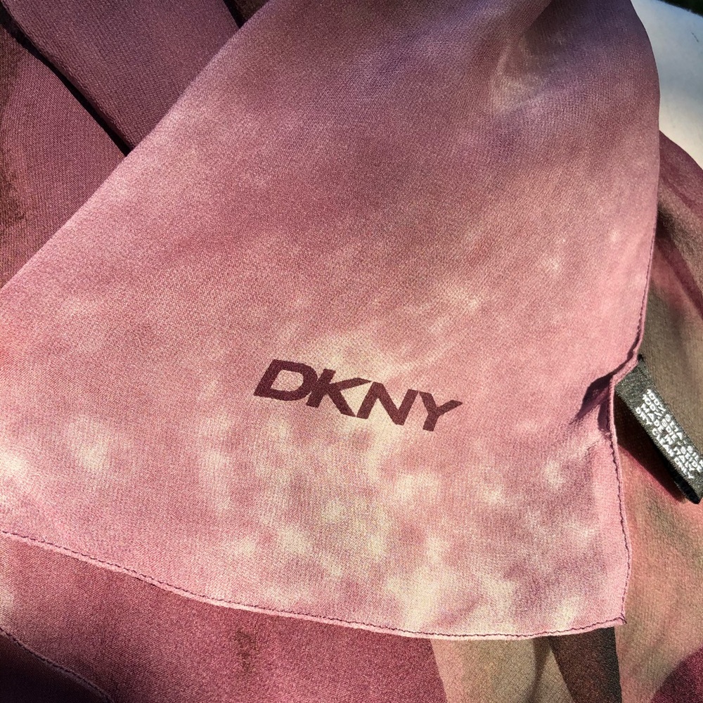 DKNY Purple Silk Scarf